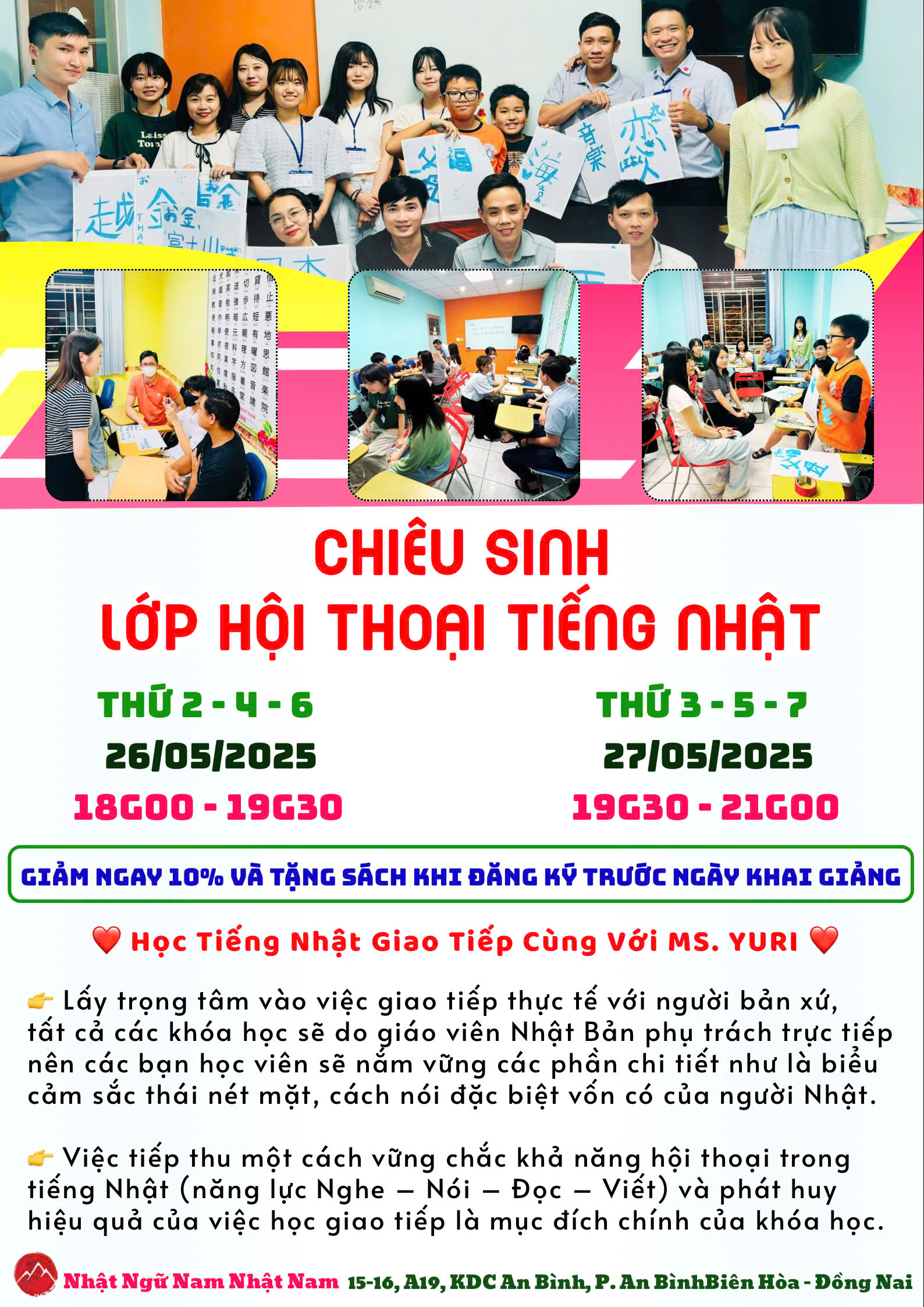 KHAI GIẢNG LỚP HỘI THOẠI CÙNG MS YURI THÁNG 05/2025